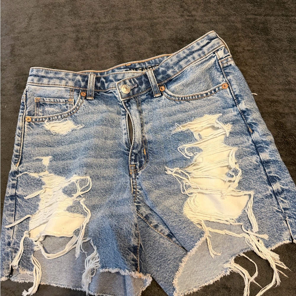 American Eagle Outfitters Distressed Blue Jean Shorts